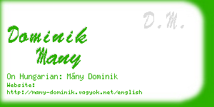dominik many business card