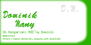 dominik many business card